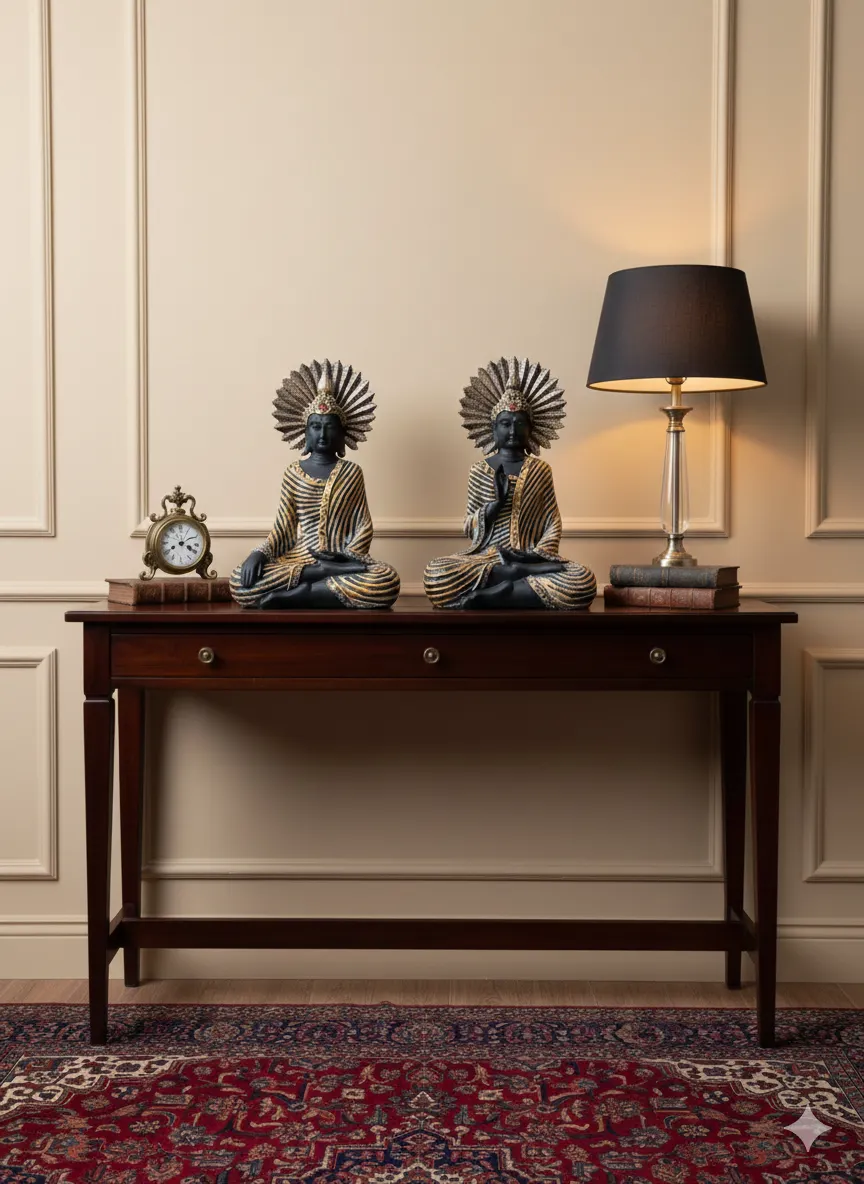 VIstacrafts Gautam Buddha Statue Showpiece Idol Figurine for Feng Sui, Vastu, Home Decor, Office, Diwali, Gifting, Living Room, Bedroom, Study Table 